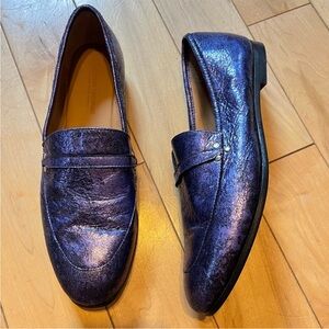 Jerome Dreyfuss Gabi Purple Leather Loafers Slip-Ons size 38